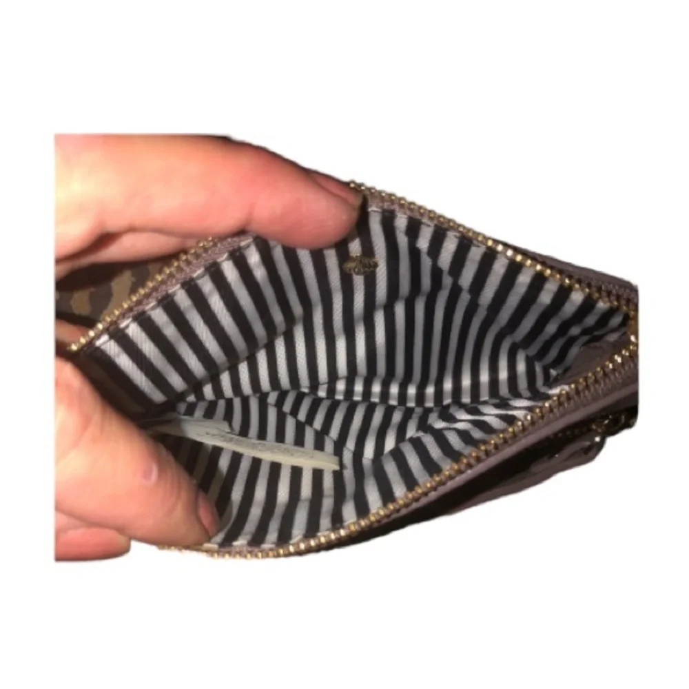 Kate Spade  taupe card case ,wristlet  or wallet outside zip pocket